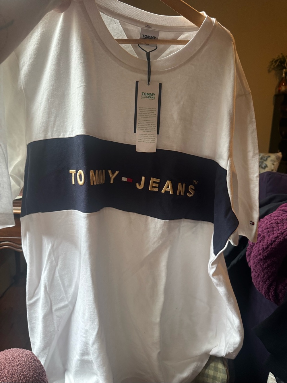 Tommy Hilfiger White & Navy Logo Tee 2xl